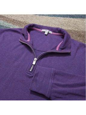 Peter Millar Sweater Mens M Purple Quarter Zip Pullover Modal Golf